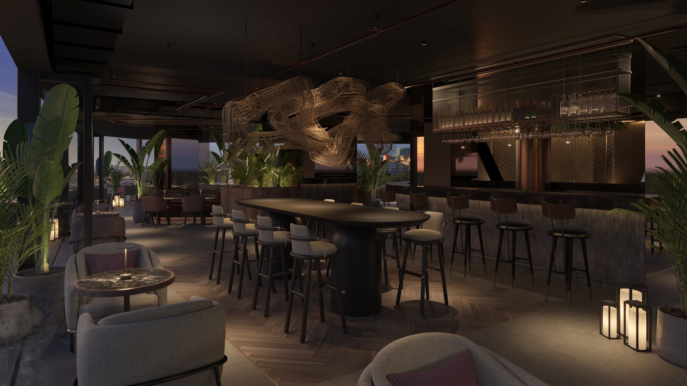 Rooftop hospitality visualisation